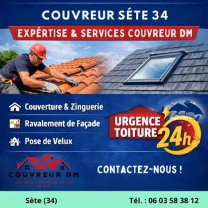 Entretien, nettoyage et démoussage toiture Sète (34) : préserver durablement votre toit